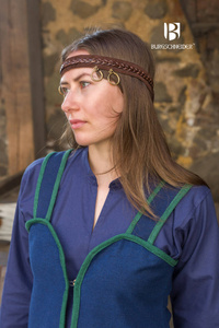 Rus Dress Katarzyna - Blue/Green - wierzchnia suknia bawełniana