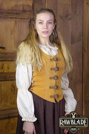 Julienne Leather Jerkin Short - Light Brown