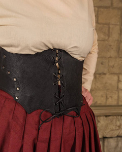 Maren Leather Bodice Black - skórzany gorset