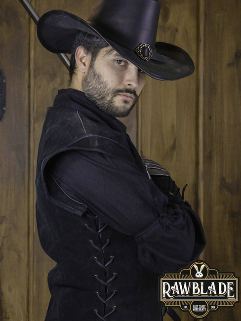 Jules Short Splitleather Jerkin - Black