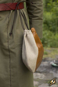 Merchant Purse Beige/Brown - sakiewka z wełny i skóry