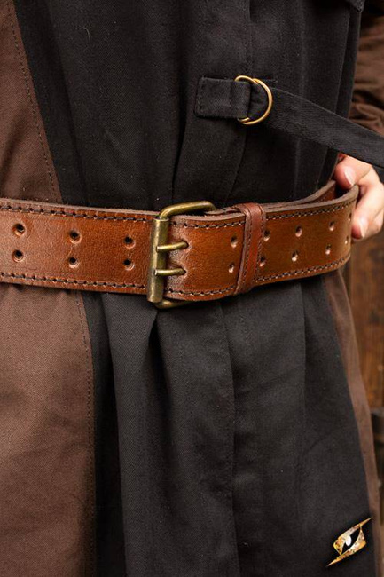 Ring Belt Brown - skórzany pas z pierścieniami