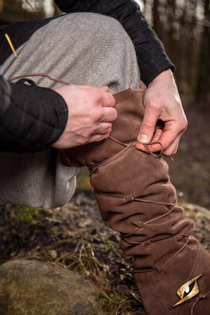 Theoderic Gaiters - Ox Brown - zamszowe czapsy