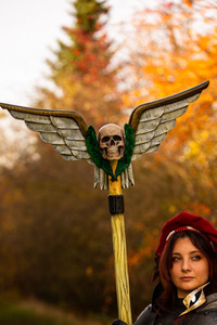 Winged Skull Top - modułowe zakończenie drzewca