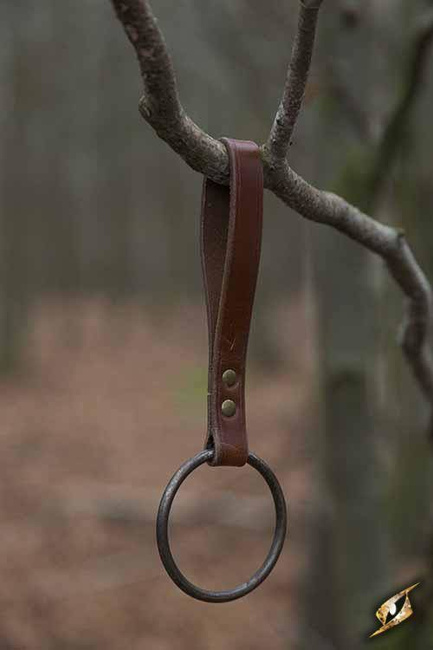 Ring Large Brown - zawieszka ze stalowym pierścieniem