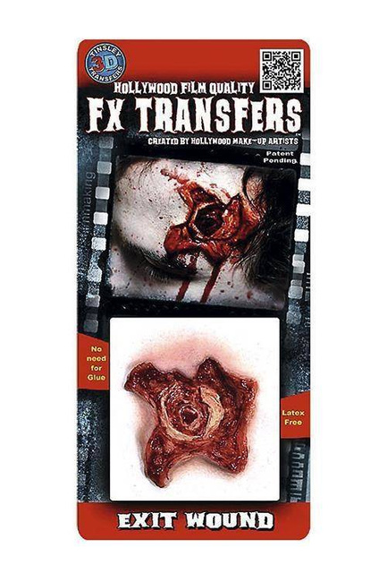 Exit Wound 3D FX  Transfers - tatuaż 3D, rana wyjściowa