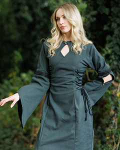 Antaris Dress Canvas - Green - suknia bawełniana