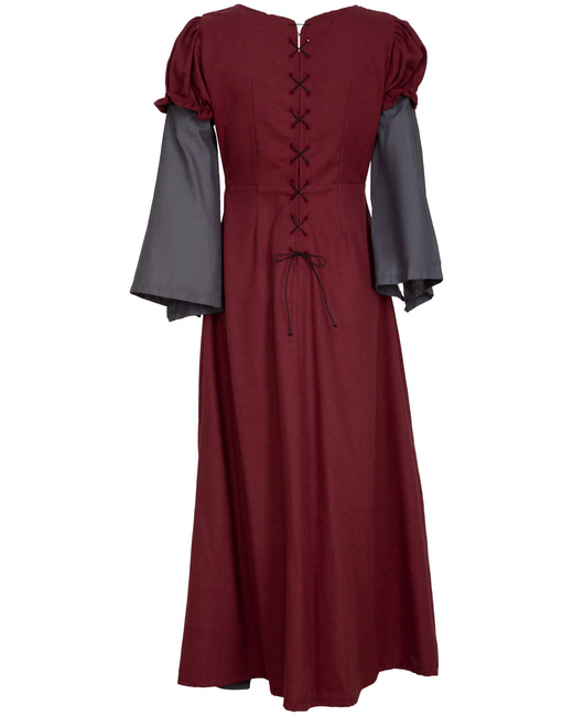 Loreley Dress - Bordeaux - suknia bawełniana