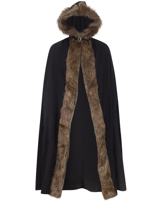 Aaron Cloak with fur - Bordeaux - płócienna peleryna