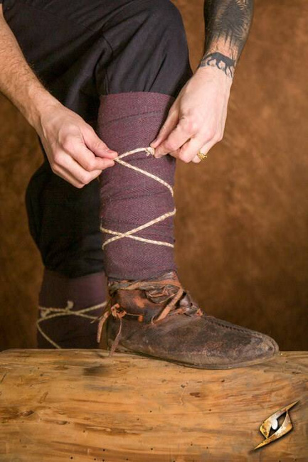 Woodland Leg Wraps - Cotton - Burgundy Grey