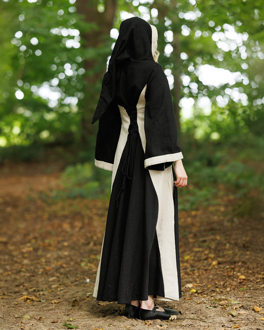 Iris Dress Black/Cream - suknia z kapturem