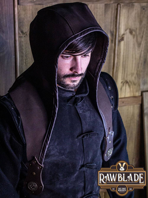 Akku splitleather hood - Brown