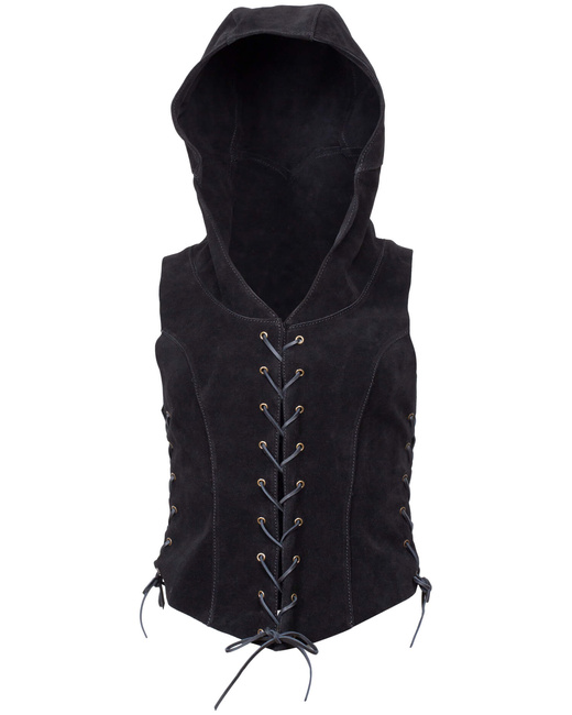Sombra Vest - Black - zamszowa kamizelka