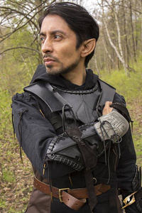 Bone Bracer - Right Arm Bracer - Black/Desert Beige