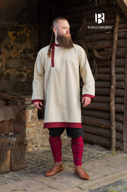 Rus Tunic Tobiasz - Nature/Bordeaux