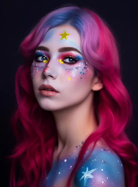 Blue Yellow Pink White Cream Make-Up - kremowe farby do charakteryzacji