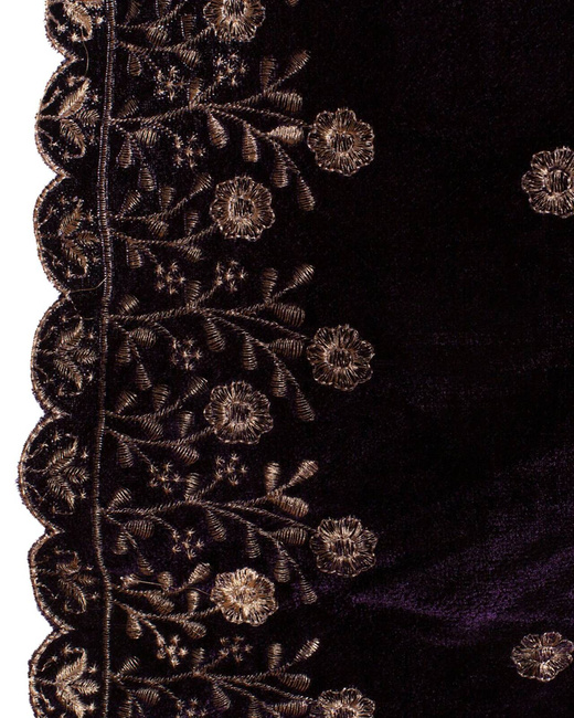 Jasmin Scarf - Purple - szal z aksamitu