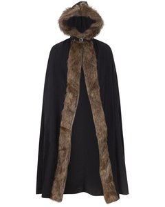 Aaron Cloak with fur - Bordeaux - płócienna peleryna