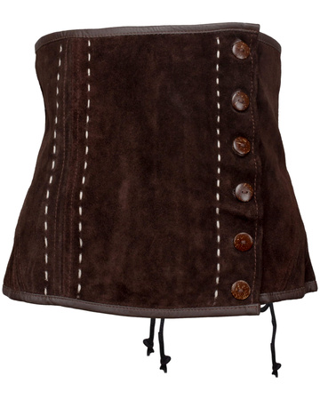 Estella bodice - Brown - zamszowy  gorset