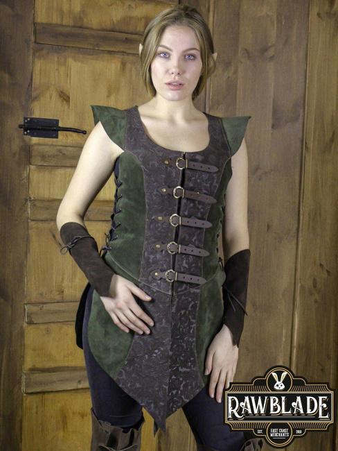 Ylenne Deluxe long Doublet - Green/Brown