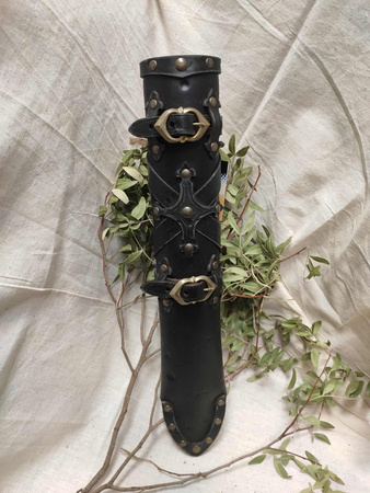 Leather dagger scabbard - Black - pochwa na sztylet