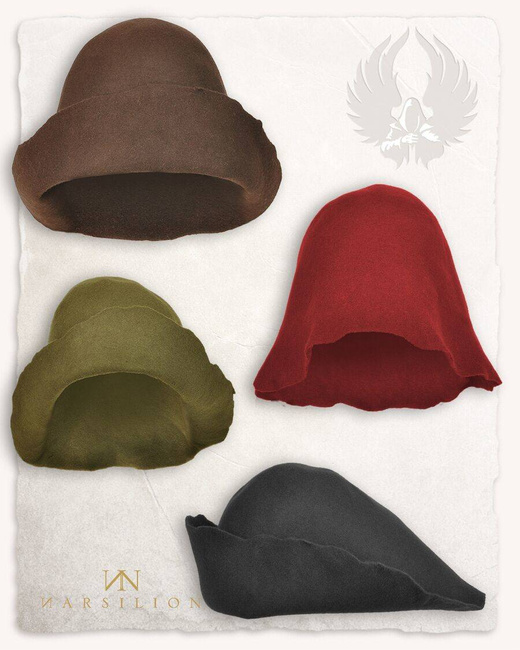 Bruno Felthat Brown - czapka średniowieczna, kapelusz filcowy