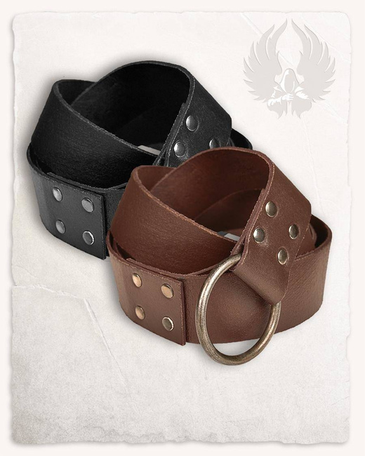 Doran Ring Belt Brown - skórzany pas pierścieniowy