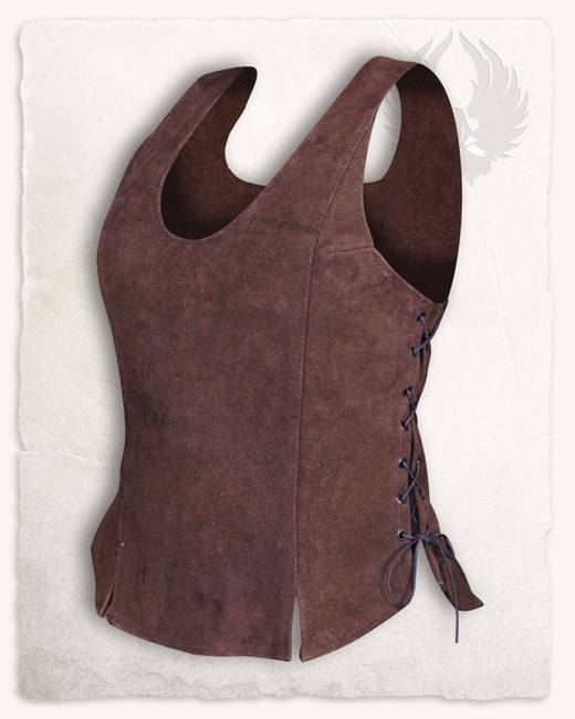 Promocja - Lisa Leather Bodice Brown M - zamszowa kamizelka