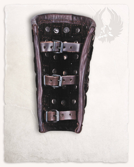 Robert Bracers - Black - nitowane skórzane karwasze