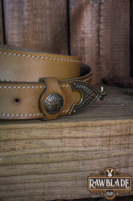 Hrothgar Viking Ornate Belt - Light Brown