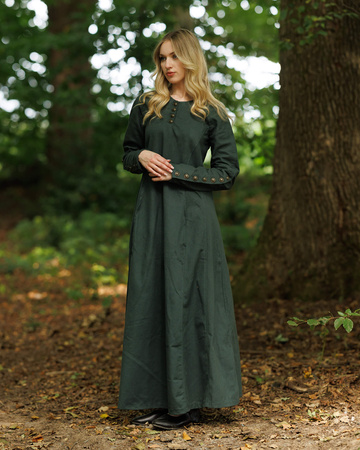 Jovina Dress Canvas Green - płócienna suknia