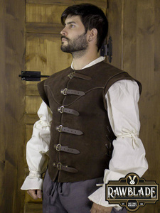 Jules Short Splitleather Jerkin - Brown