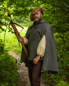 Raven Cape Wool Gray - wełniana peleryna