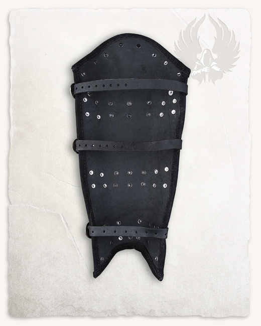 Quintus Upper Leather Greaves - Black