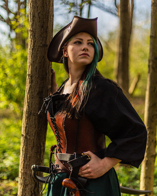 Tamara Leather Bodice Antique - skórzany gorset