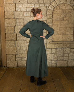 Jovina Dress Canvas Green - płócienna suknia