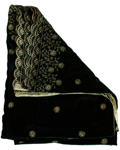 Jasmin Scarf - Green - szal z aksamitu