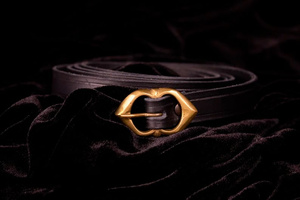 Slim medieval belt - Black - skórzany pas