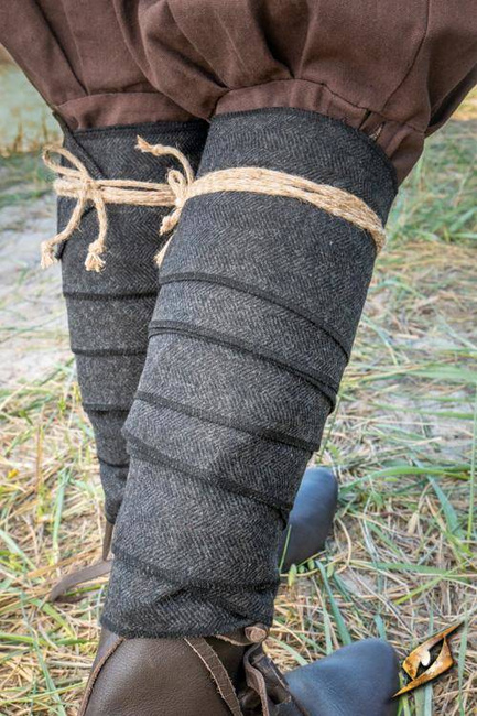 Herringbone Leg Wraps - Wool - Epic Black