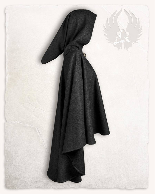 Kim Short Cape Wool Black - wełniana półpeleryna z kapturem