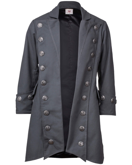 Captain Chad Buccaneer Coat canvas - Grey - bawełniany płaszcz