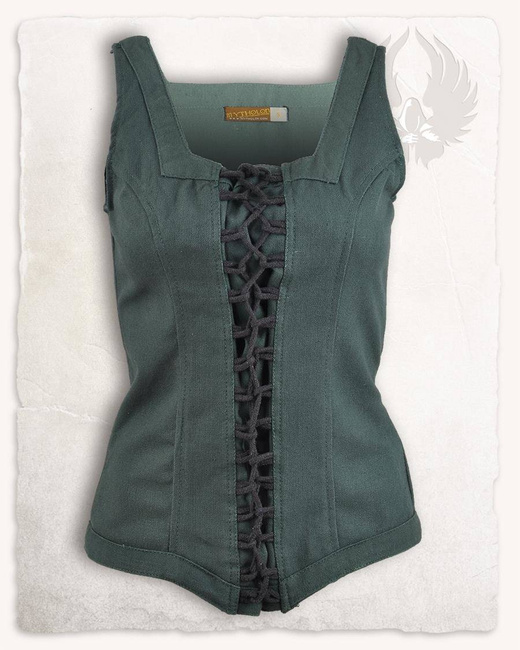 Ursula Bodice Canvas Green - płócienny gorset