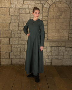 Jovina Dress Canvas Green - płócienna suknia