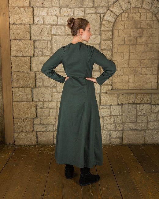 Jovina Dress Canvas Green - płócienna suknia