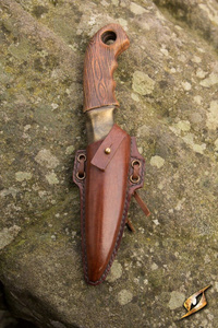 Woodsman Knife & Holder - Left - Brown