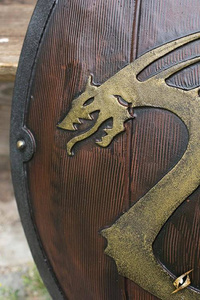 Viking Dragon Shield 80 cm - Wood