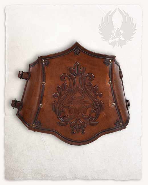 Isolde Bodice Floral Brown - skórzany gorset