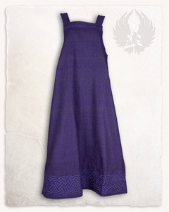 Alva Apron Dress Herringbone  Purple - suknia fartuchowa