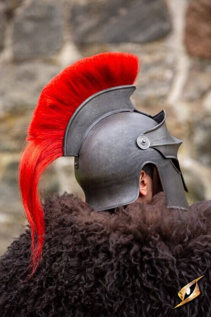 Corinthian Helmet w/Plume - Epic Dark/Red - hełm koryncki z pióropuszem