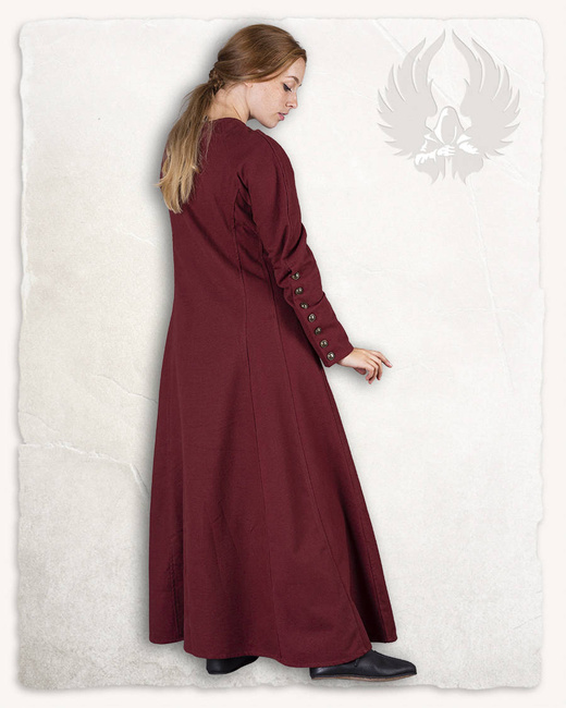 Jovina Dress Canvas Bordeaux - płócienna suknia